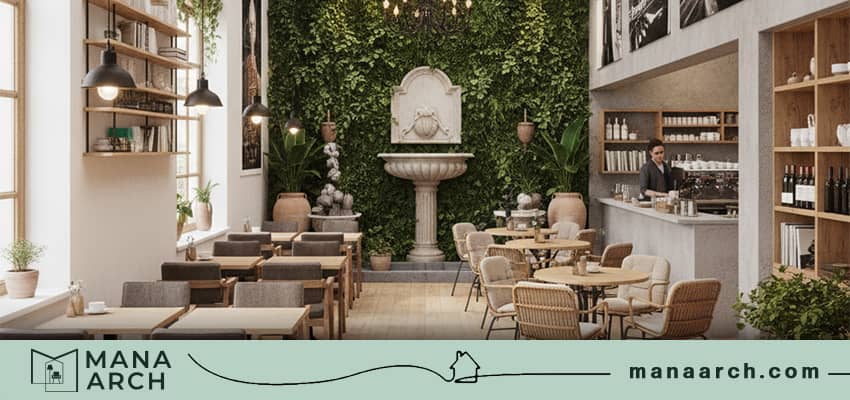 دکور کافی شاپ چوبی