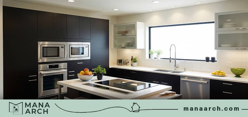 مدل کابینت آشپزخانه مستطیل