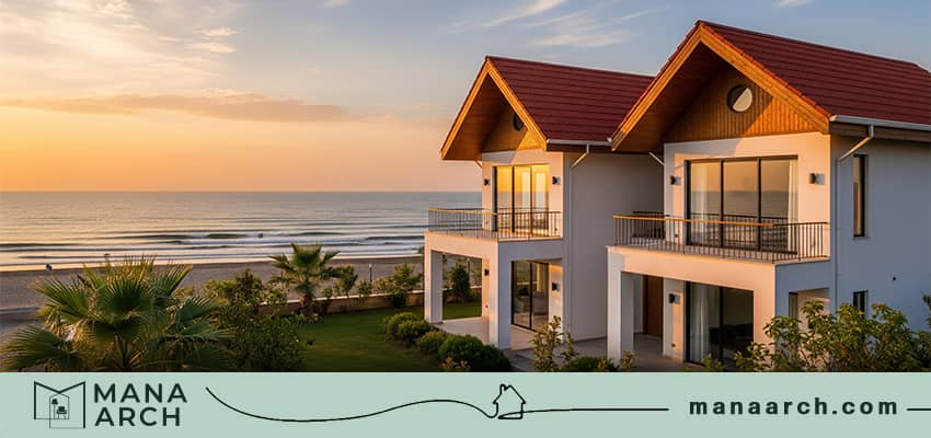 نمای ویلای دوبلکس کلاسیک