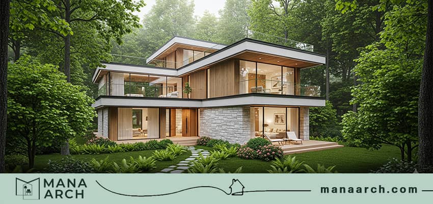 نمای ویلا دوبلکس مدرن