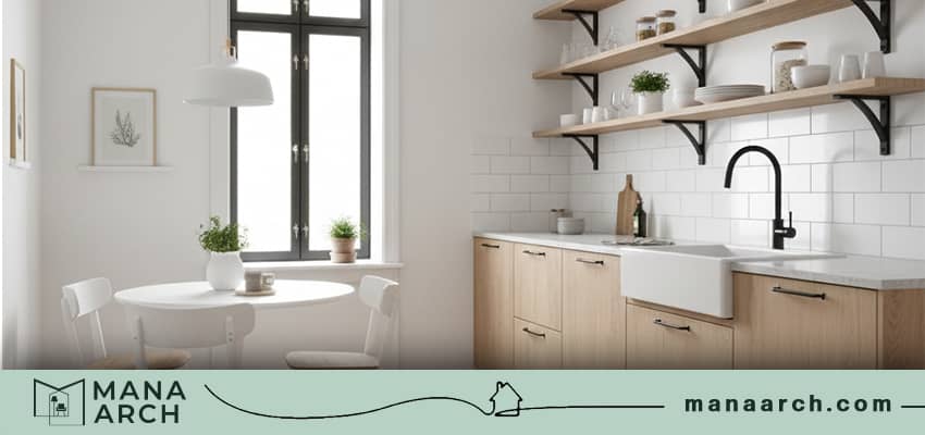 ایده چیدمان آشپزخانه 9 متری