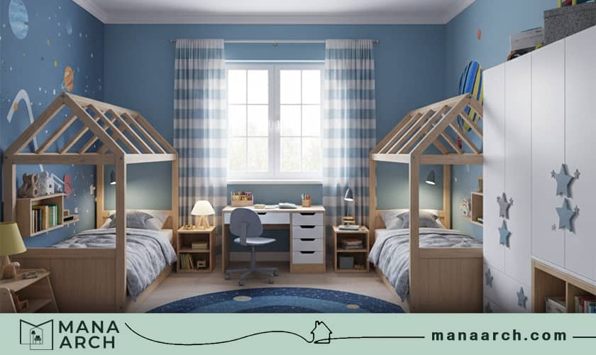 دکوراسیون اتاق خواب دو نفره کوچک