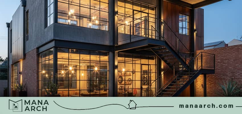 طراحی ویلا دوبلکس، با اصول مدرن ترکیبی