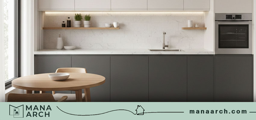 طراحی جزیره آشپزخانه کوچک