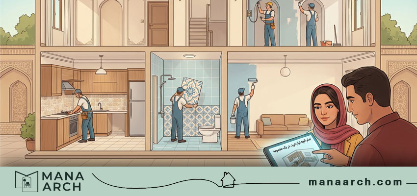 نمونه پروژه بازسازی ساختمان در کرج